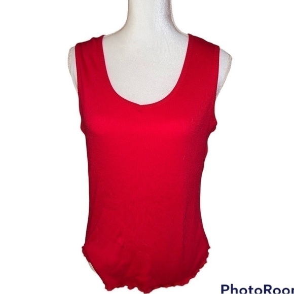 Newport News Tops - NEWPORT News XL red ribbed tank, gently worn
